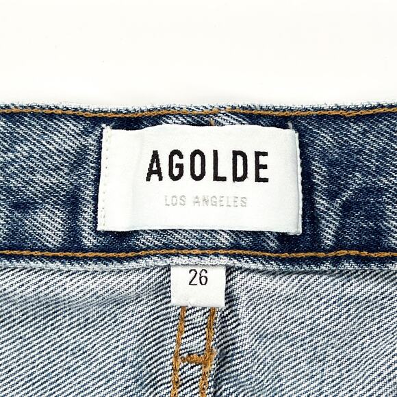 AGOLDE Parker Freewheeling Denim Shorts Women’s Size 26 High Rise Distressed - Picture 3 of 5